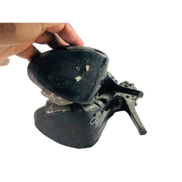 3311 Platform Heels Animal Print Metallic Dance Stripper Studded Rhinestone 10 - Picture 9 of 9